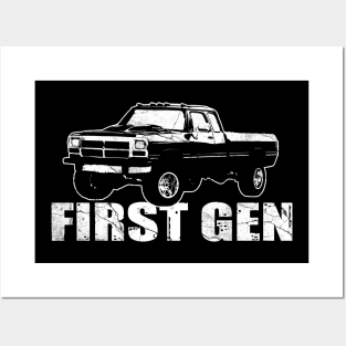 First Gen cummins Dodge ram truck Squarebody First generation Truck Classic American 1st gen Pickup Posters and Art